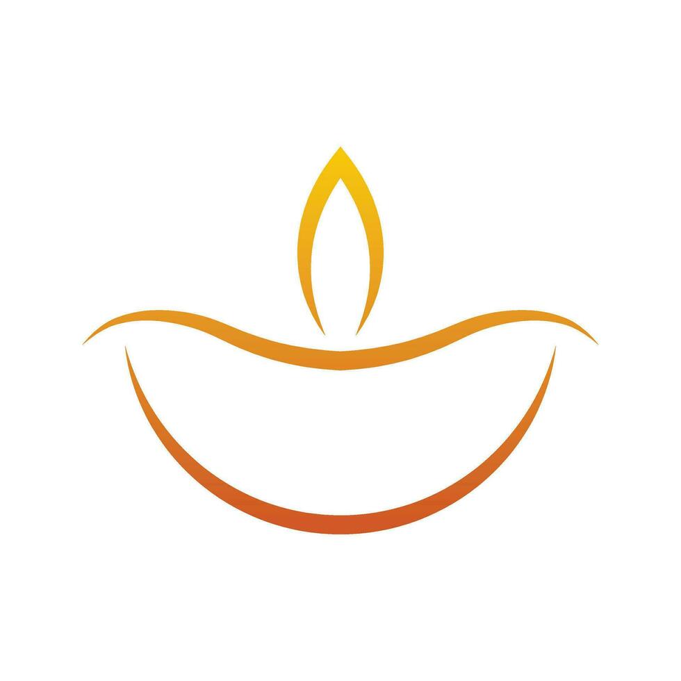 gemakkelijk en minimalistisch diwali diya brand icoon vector illustratie Aan wit achtergrond