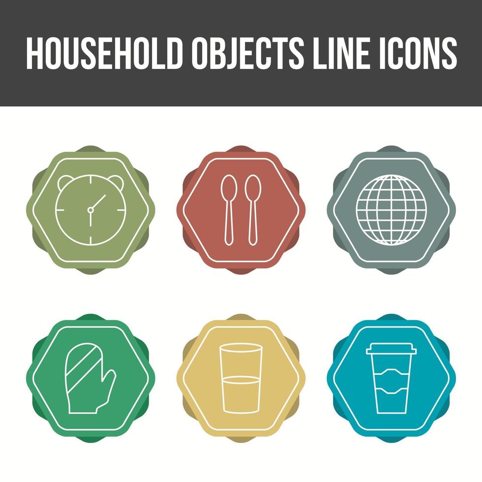 unieke huishoudelijke voorwerpen vector icon set