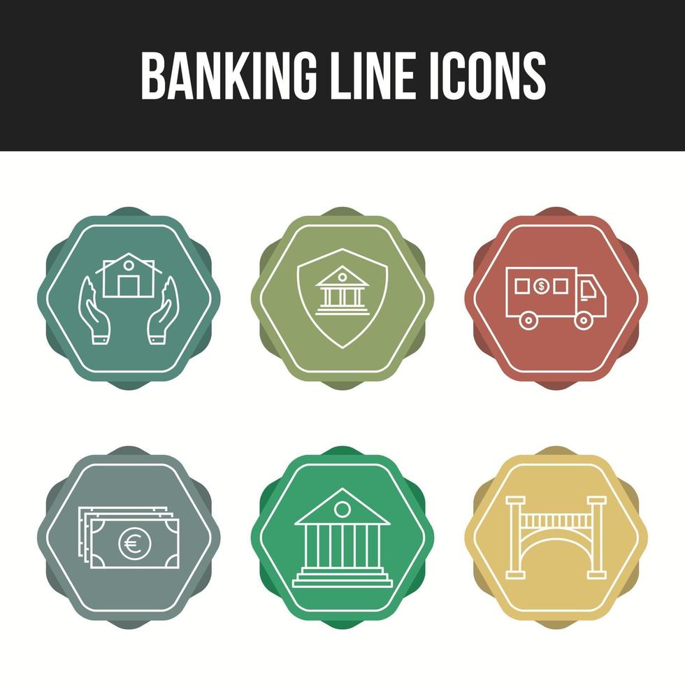 unieke bankpictogrammen voor persoonlijk en commercieel gebruik vector