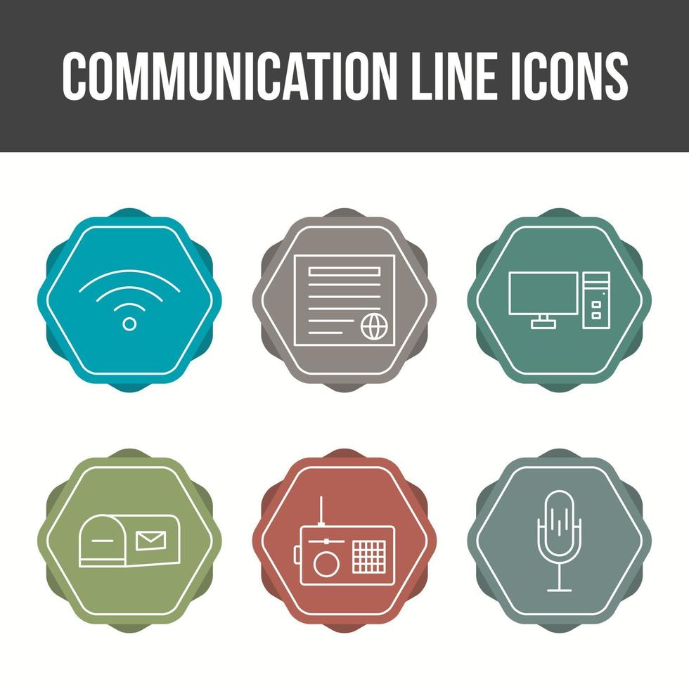 unieke communicatie lijn vector icon set