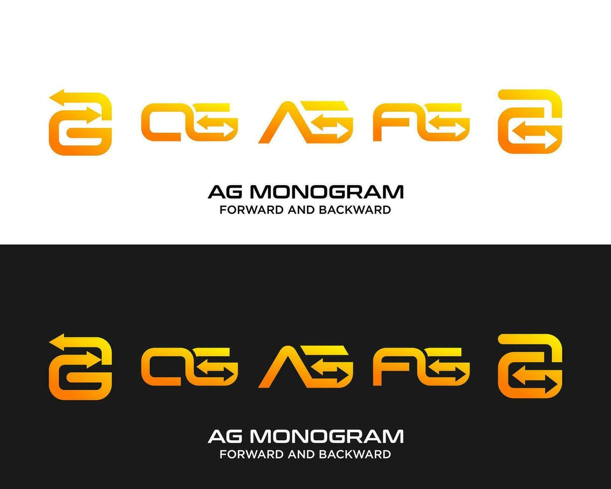 ag brieven monogram vooruit achteruit logo ontwerp. vector