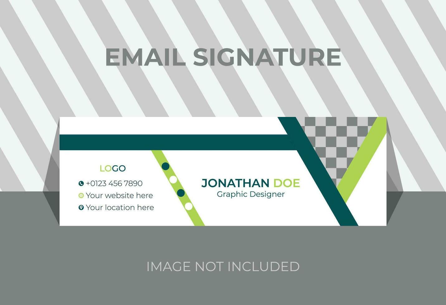 zakelijke e-mailhandtekening met een auteursfoto plaats moderne en minimale lay-out vector