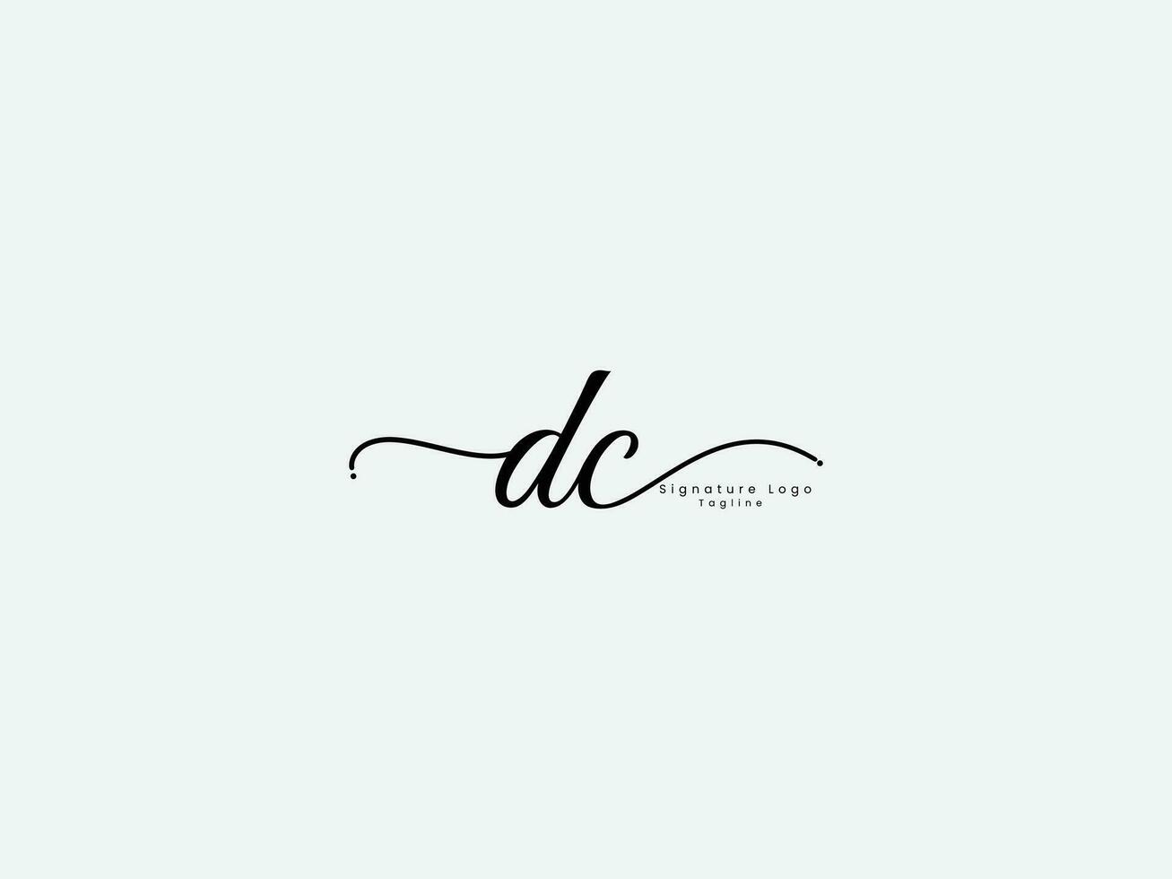 dc handtekening logo ontwerp. CD logo. belettering ontwerp. bedrijf. handtekening. dc brief vector. handgeschreven. creatief handtekening. doopvont vector