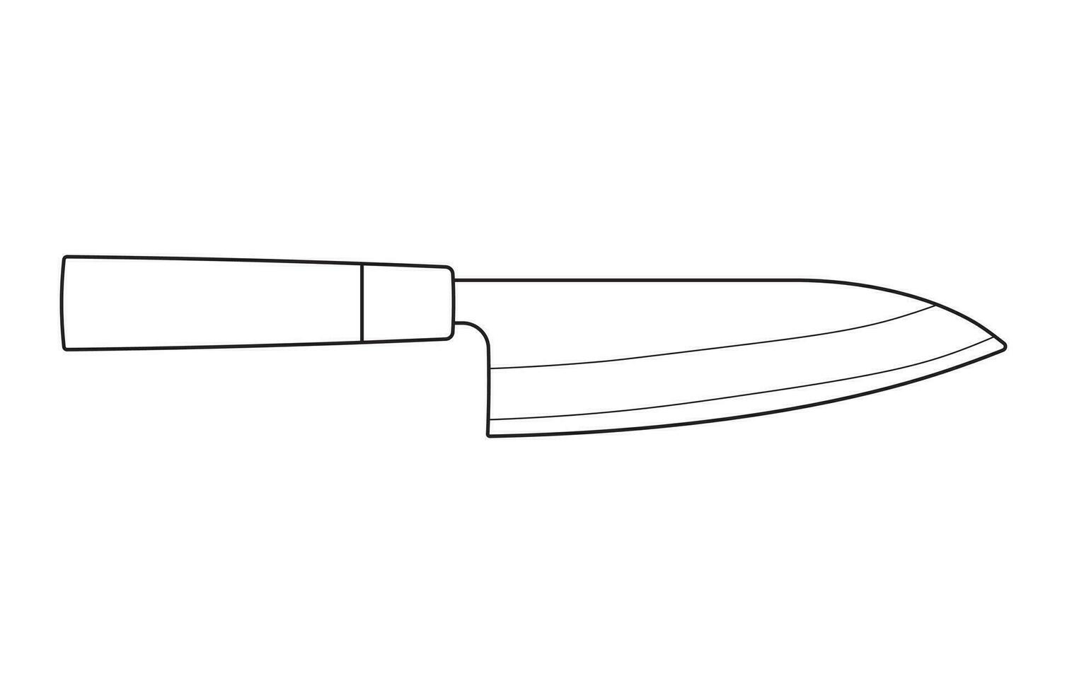 hand- getrokken kinderen tekening tekenfilm vector illustratie santoku mes geïsoleerd in tekening stijl