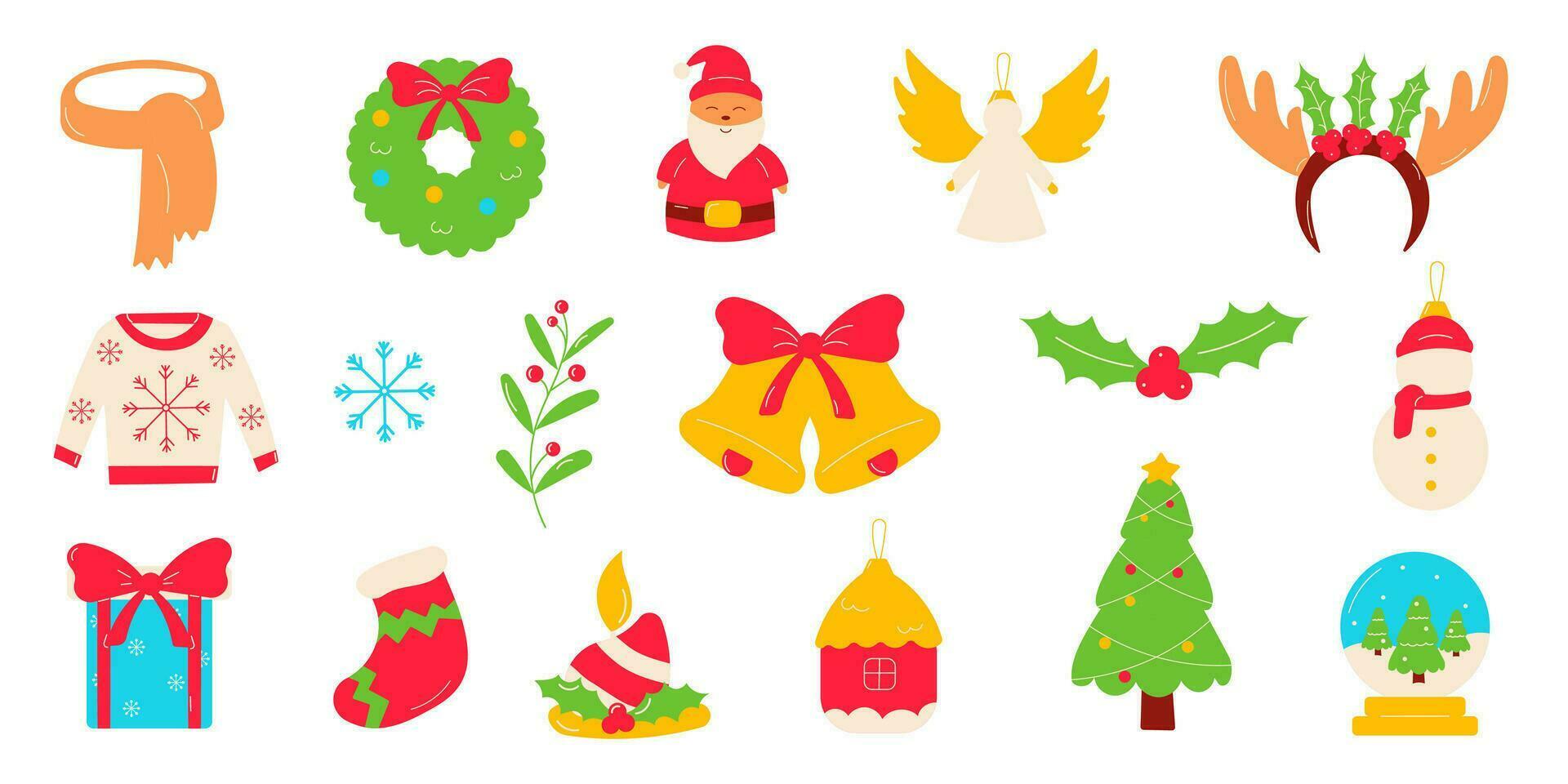 Kerstmis nieuw jaar vakantie cadeaus boom reeks vector