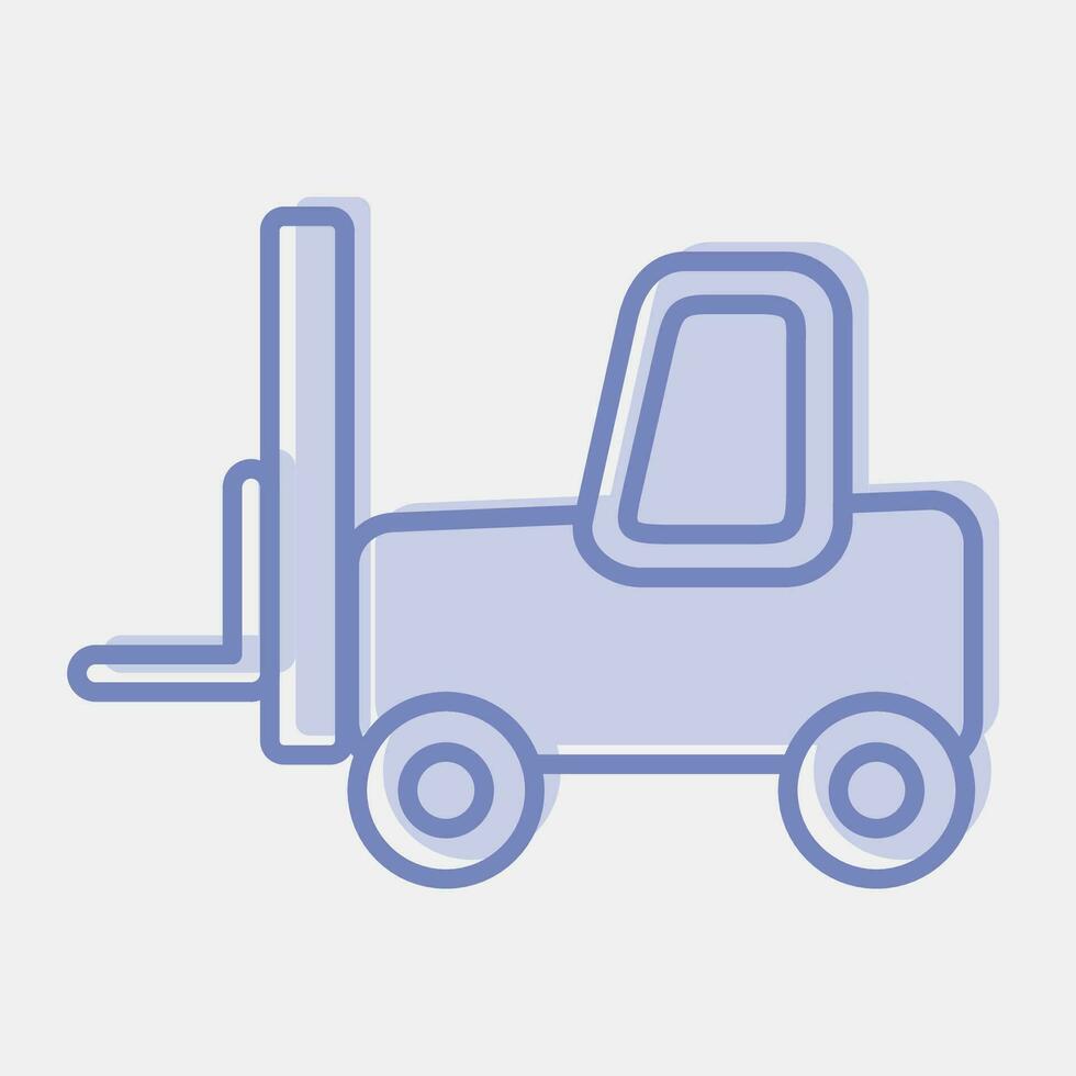 icoon heftruck. zwaar uitrusting elementen. pictogrammen in twee toon stijl. mooi zo voor afdrukken, affiches, logo, infografieken, enz. vector