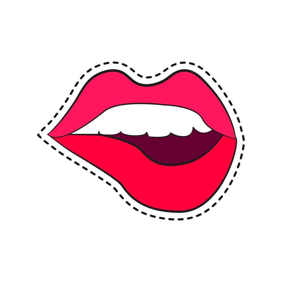 vrouwen lip gebaren patches vector