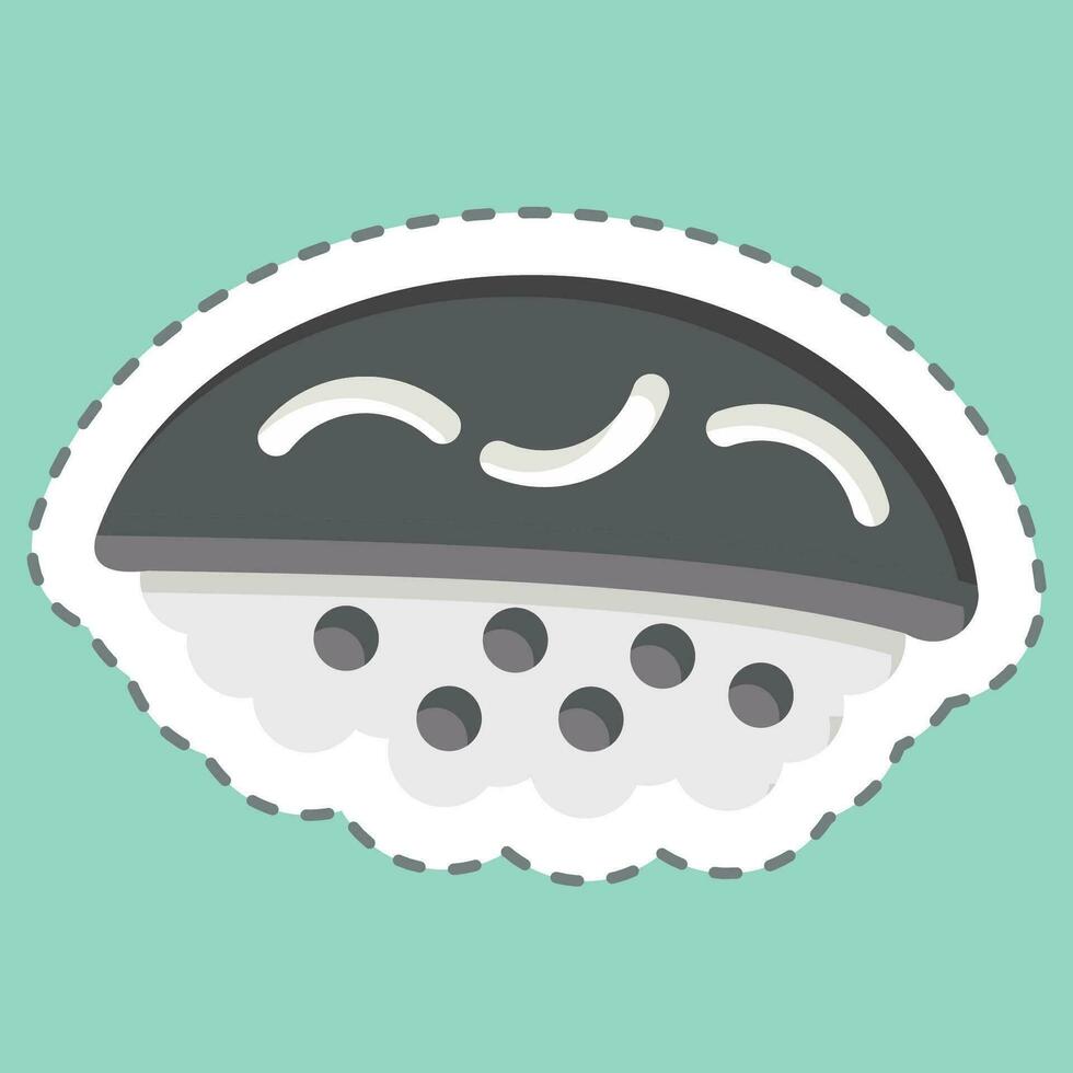 sticker lijn besnoeiing hirame. verwant naar sushi symbool. gemakkelijk ontwerp bewerkbaar. gemakkelijk illustratie vector