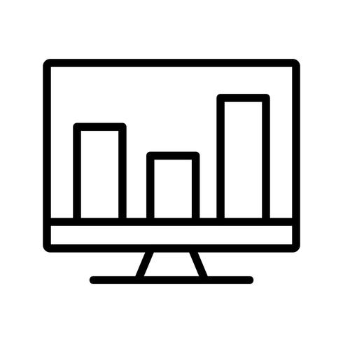 Analyse op het zwarte pictogram op het scherm vector