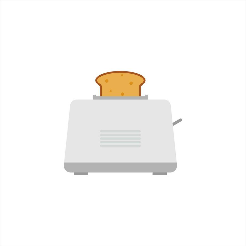 staal tosti apparaat icoon met plak van brood. vector vlak stijl illustratie Aan wit achtergrond. huis huishoudelijke apparaten Koken keuken huis uitrusting