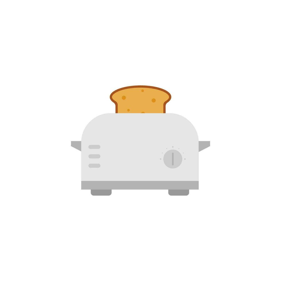 staal tosti apparaat icoon met plak van brood. vector vlak stijl illustratie Aan wit achtergrond. huis huishoudelijke apparaten Koken keuken huis uitrusting