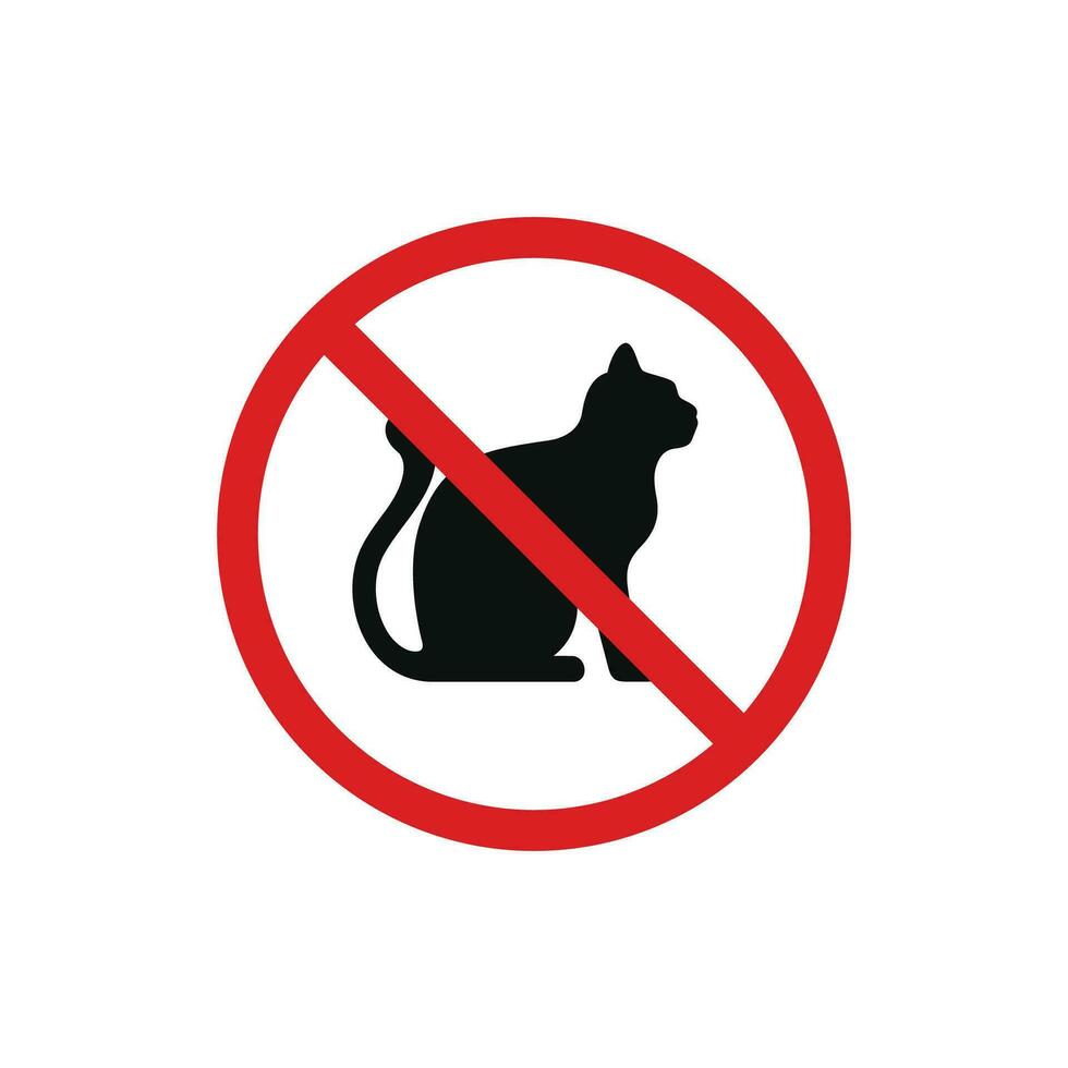 Nee kat toegestaan icoon teken symbool geïsoleerd Aan wit achtergrond vector