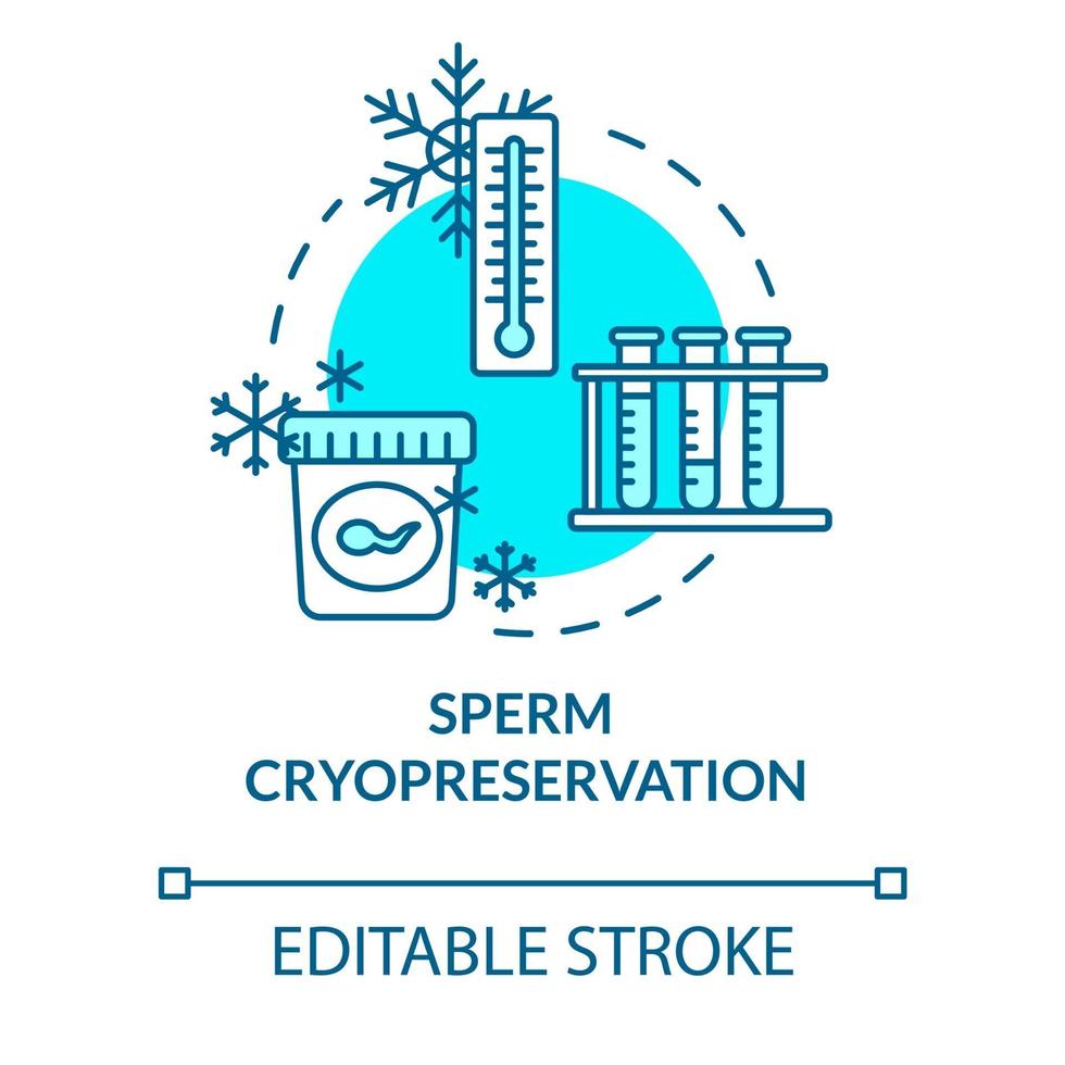sperma cryopreservatie turkoois concept icoon vector