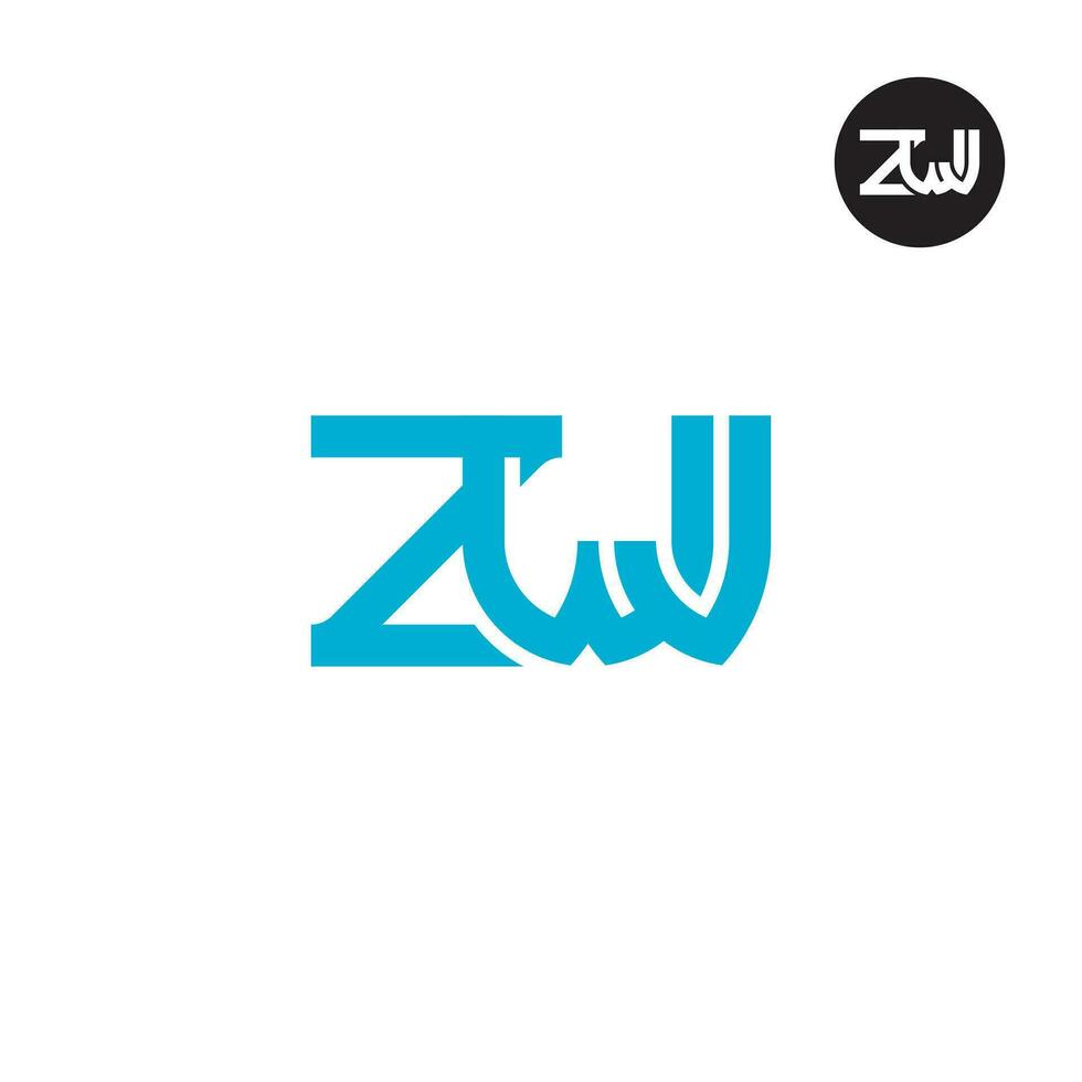 brief zwj monogram logo ontwerp vector