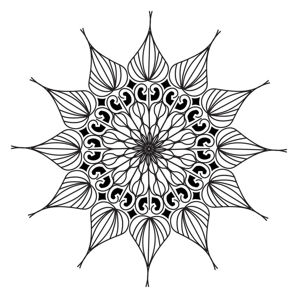 mandala abstract bloemenpatroonontwerp van meditatieillustratie vector