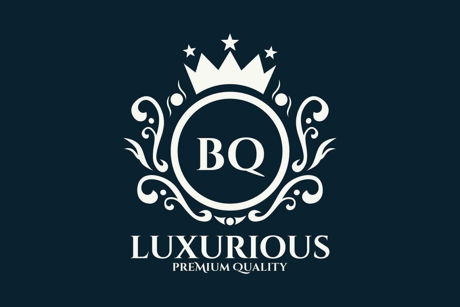 eerste brief bq Koninklijk luxe logo sjabloon in vector kunst voor luxueus branding vector illustratie.