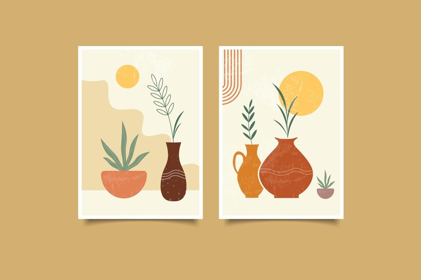 boho collectie hedendaagse kunst aan de muur vector