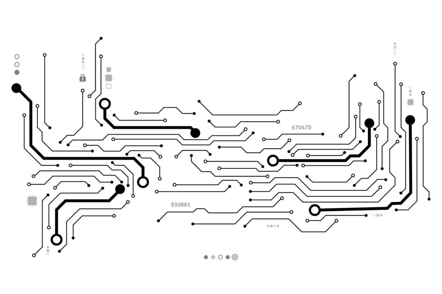 technologie stroomkring bord met veiligheid netwerk Aan wit achtergrond vector