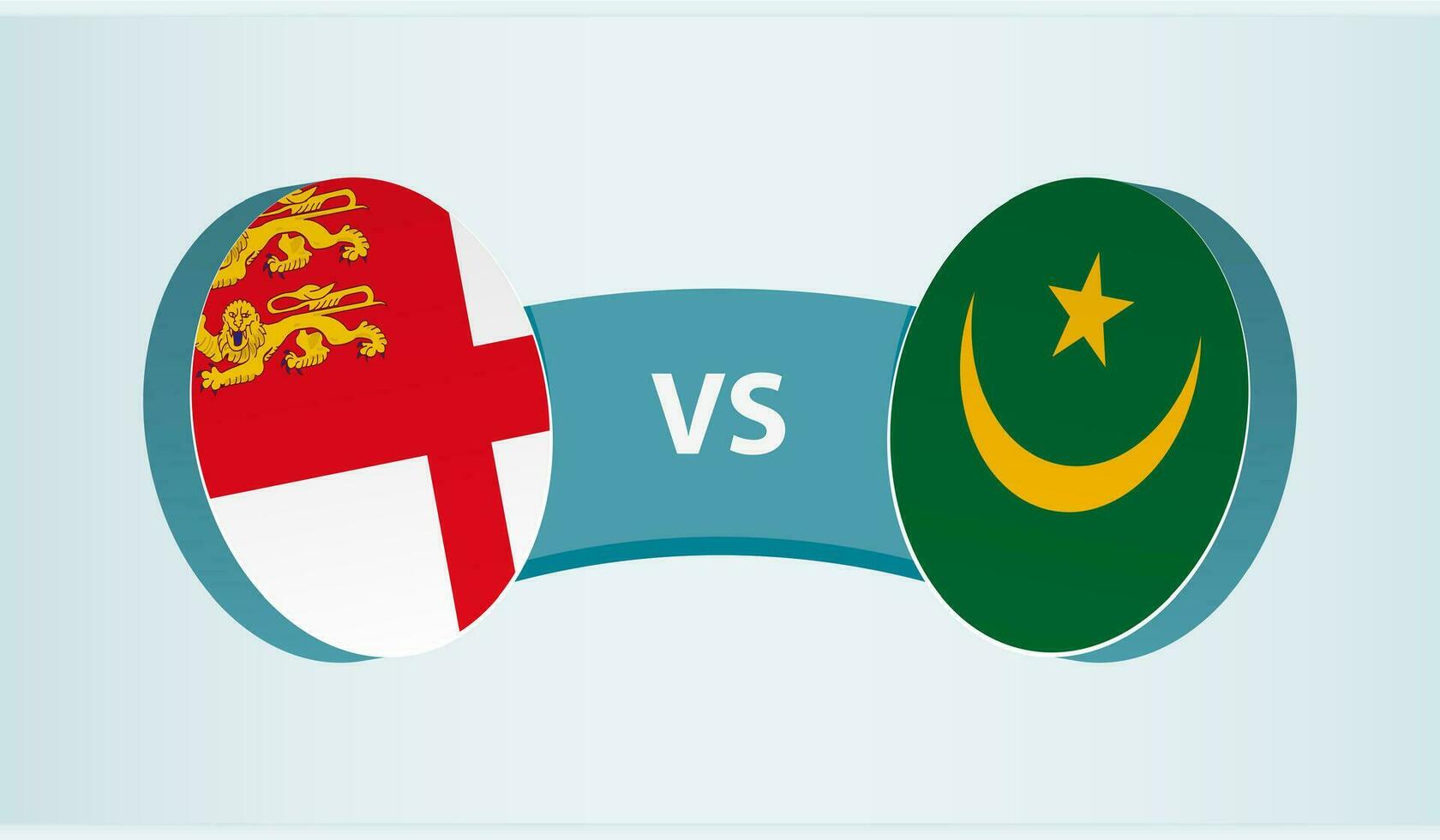 sark versus Mauritanië, team sport- wedstrijd concept. vector