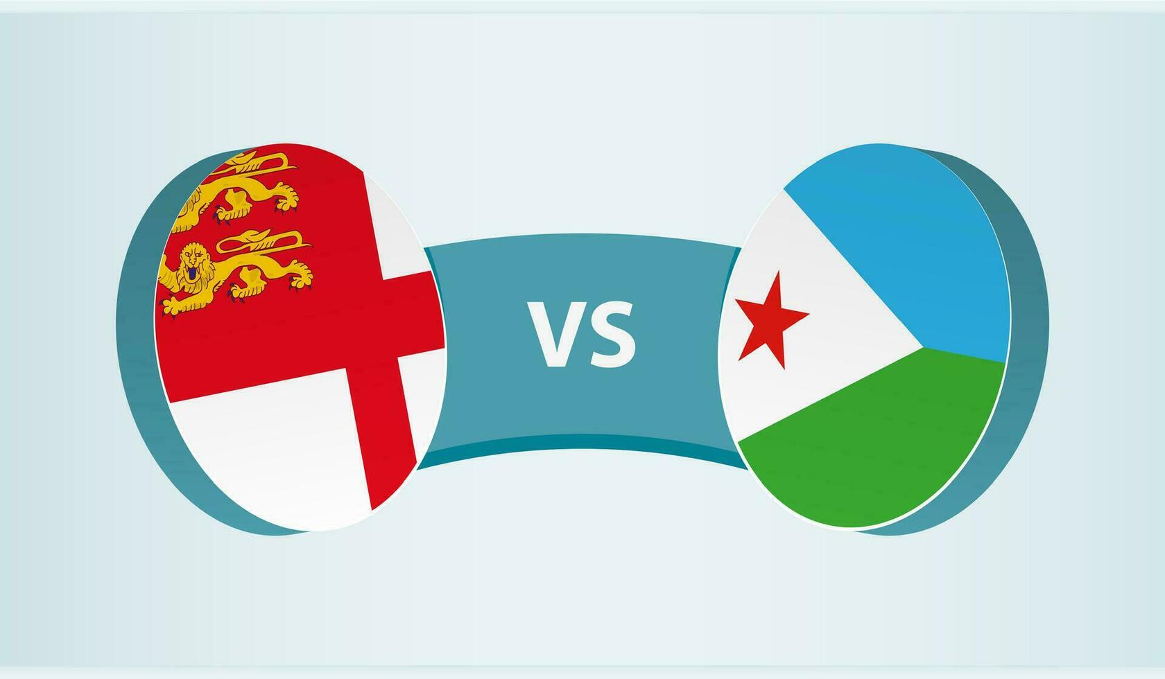 sark versus Djibouti, team sport- wedstrijd concept. vector