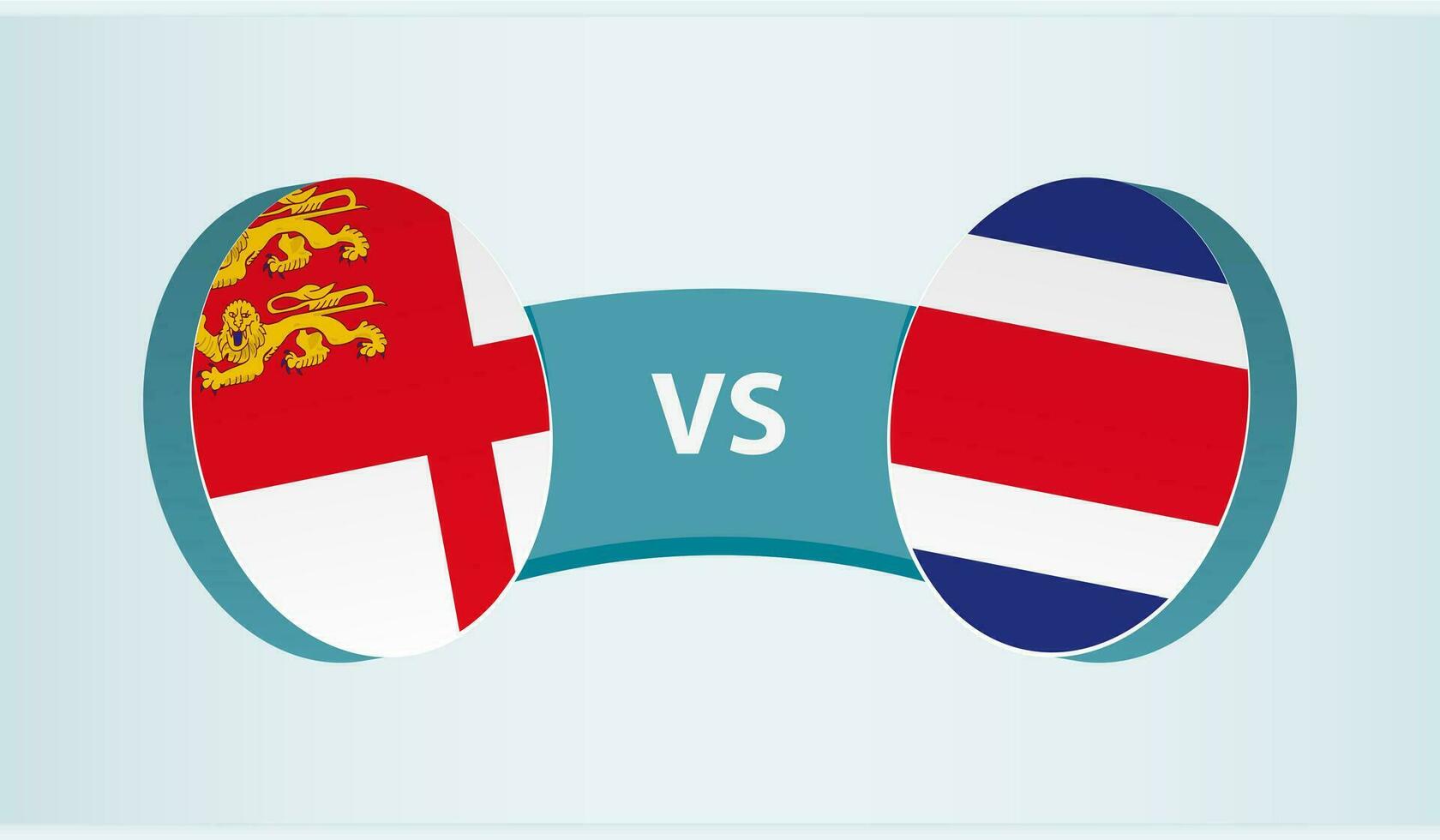 sark versus costa rica, team sport- wedstrijd concept. vector