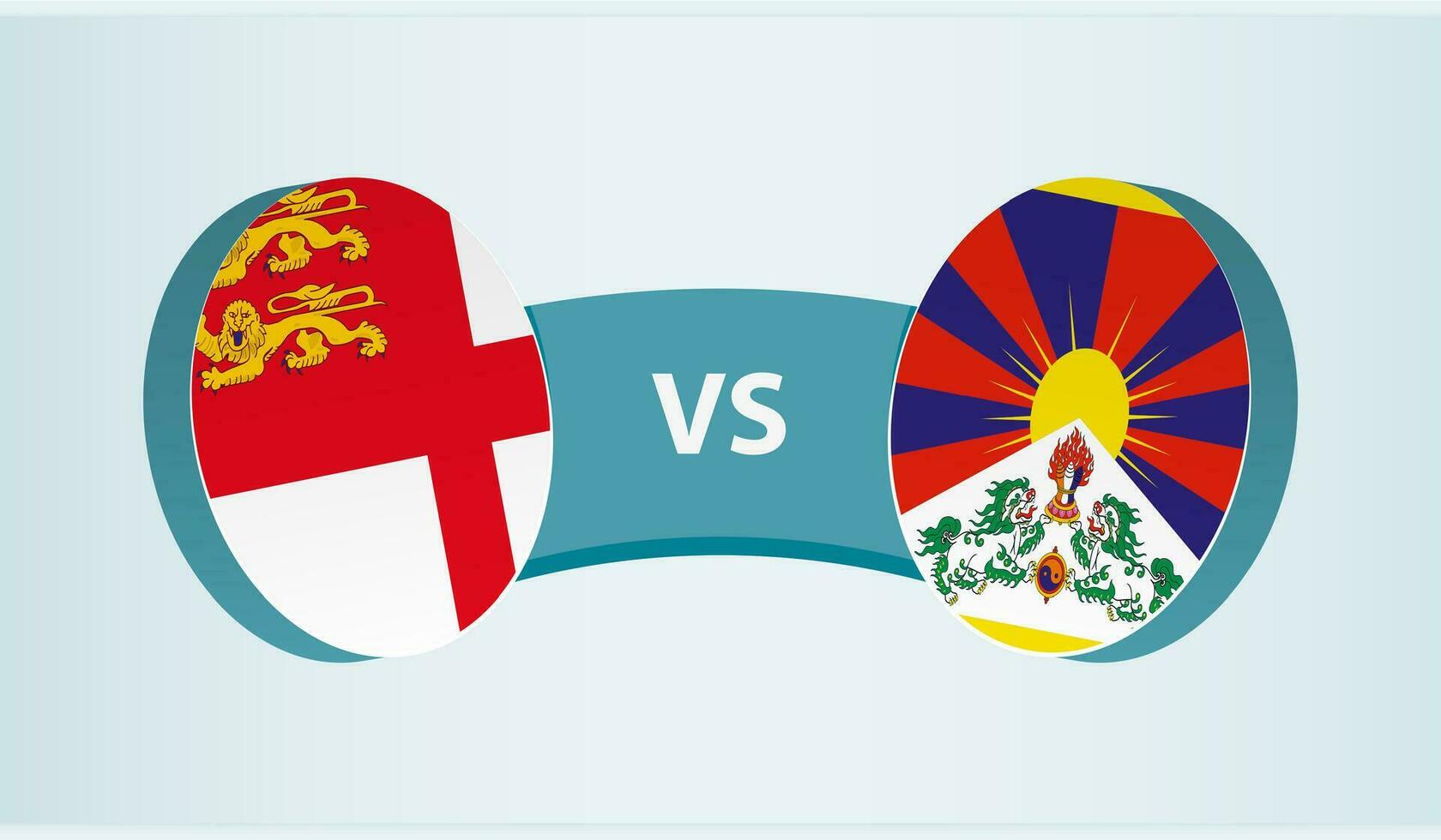 sark versus Tibet, team sport- wedstrijd concept. vector