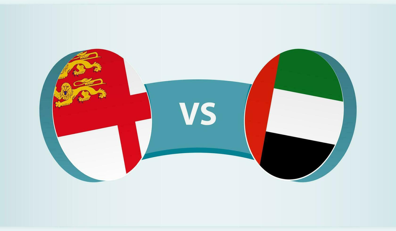 sark versus Verenigde Arabisch emiraten, team sport- wedstrijd concept. vector
