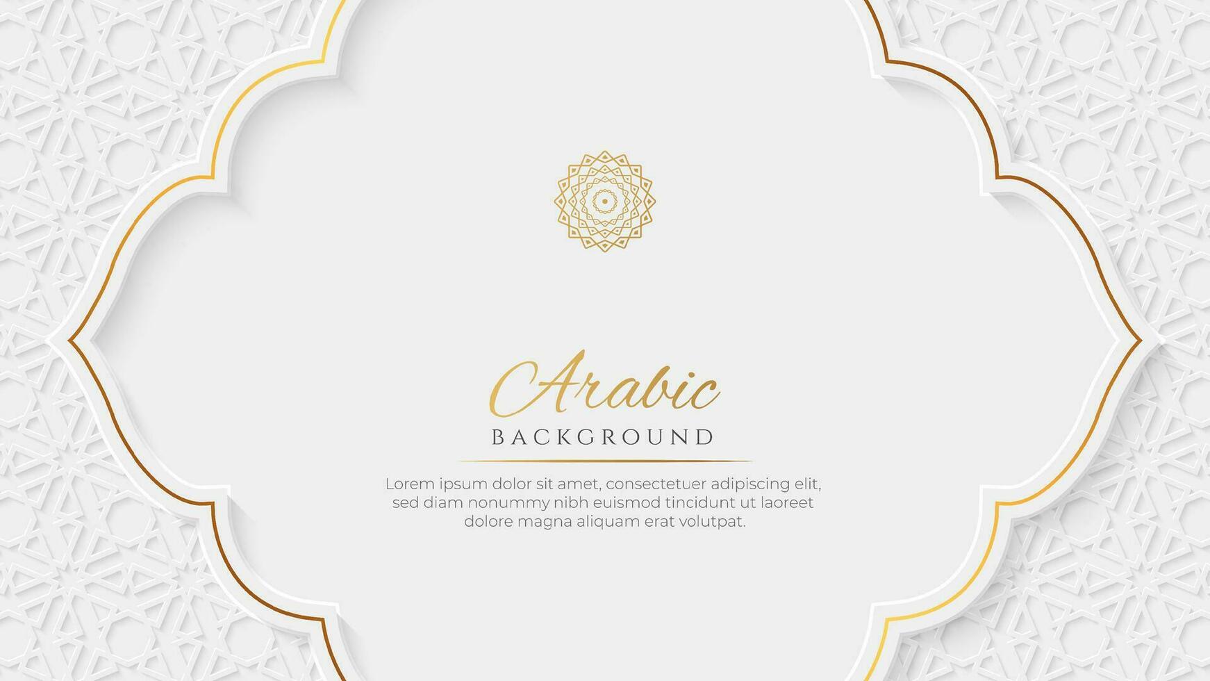 Islamitisch Arabisch luxe elegant sier- achtergrond met Islamitisch patroon en decoratief ornament vector