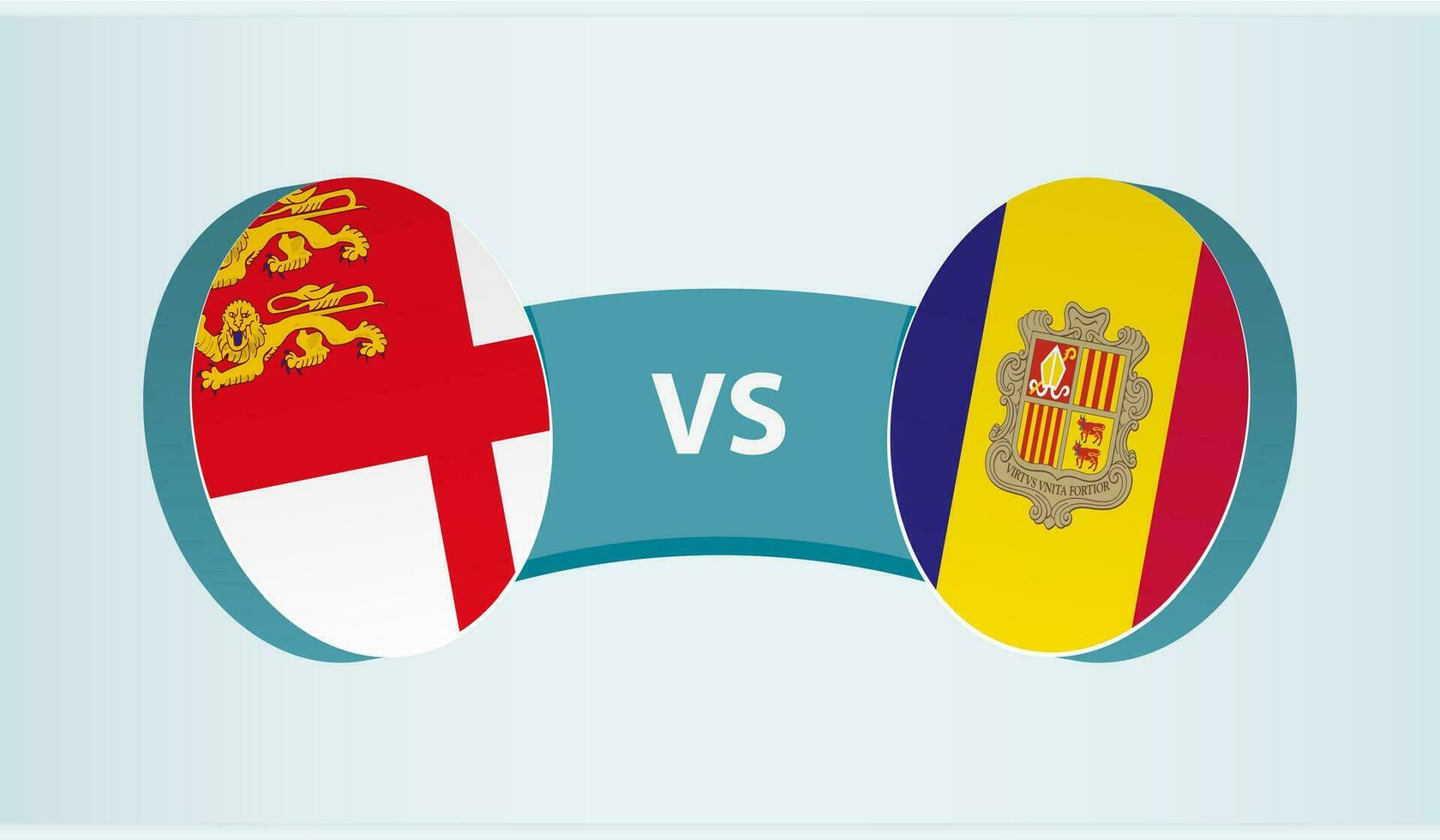 sark versus Andorra, team sport- wedstrijd concept. vector