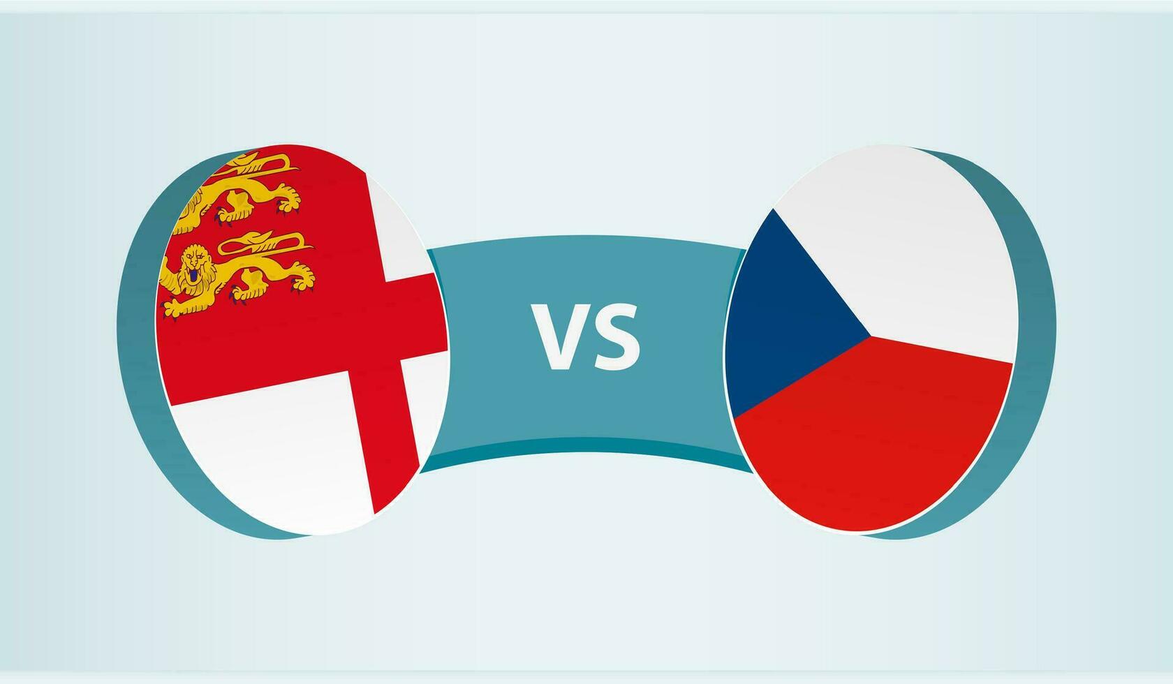 sark versus Tsjechisch republiek, team sport- wedstrijd concept. vector