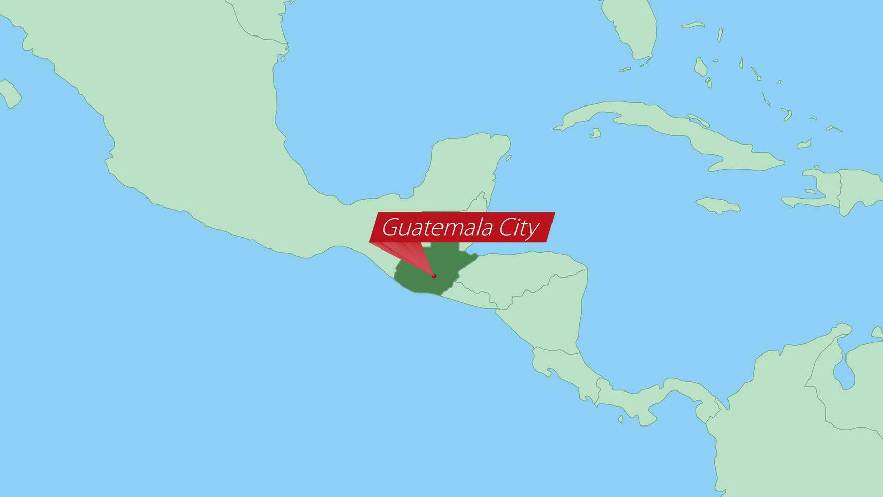 kaart van Guatemala met pin van land hoofdstad. vector