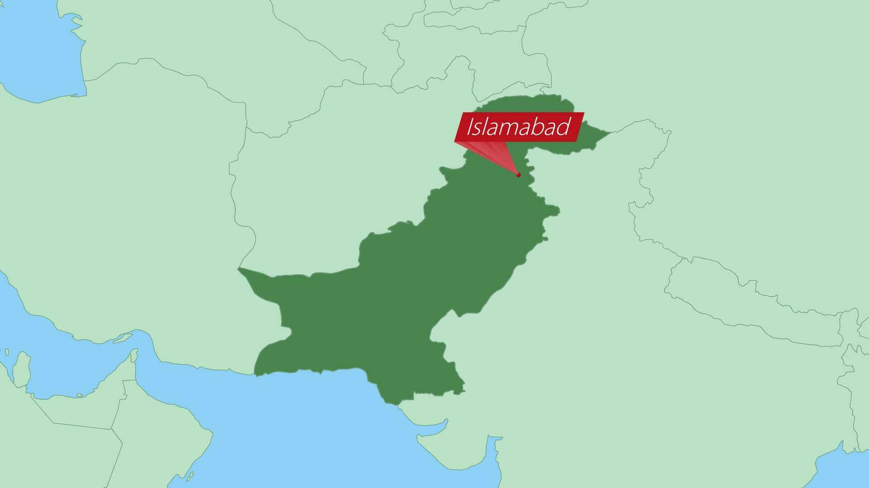 kaart van Pakistan met pin van land hoofdstad. vector