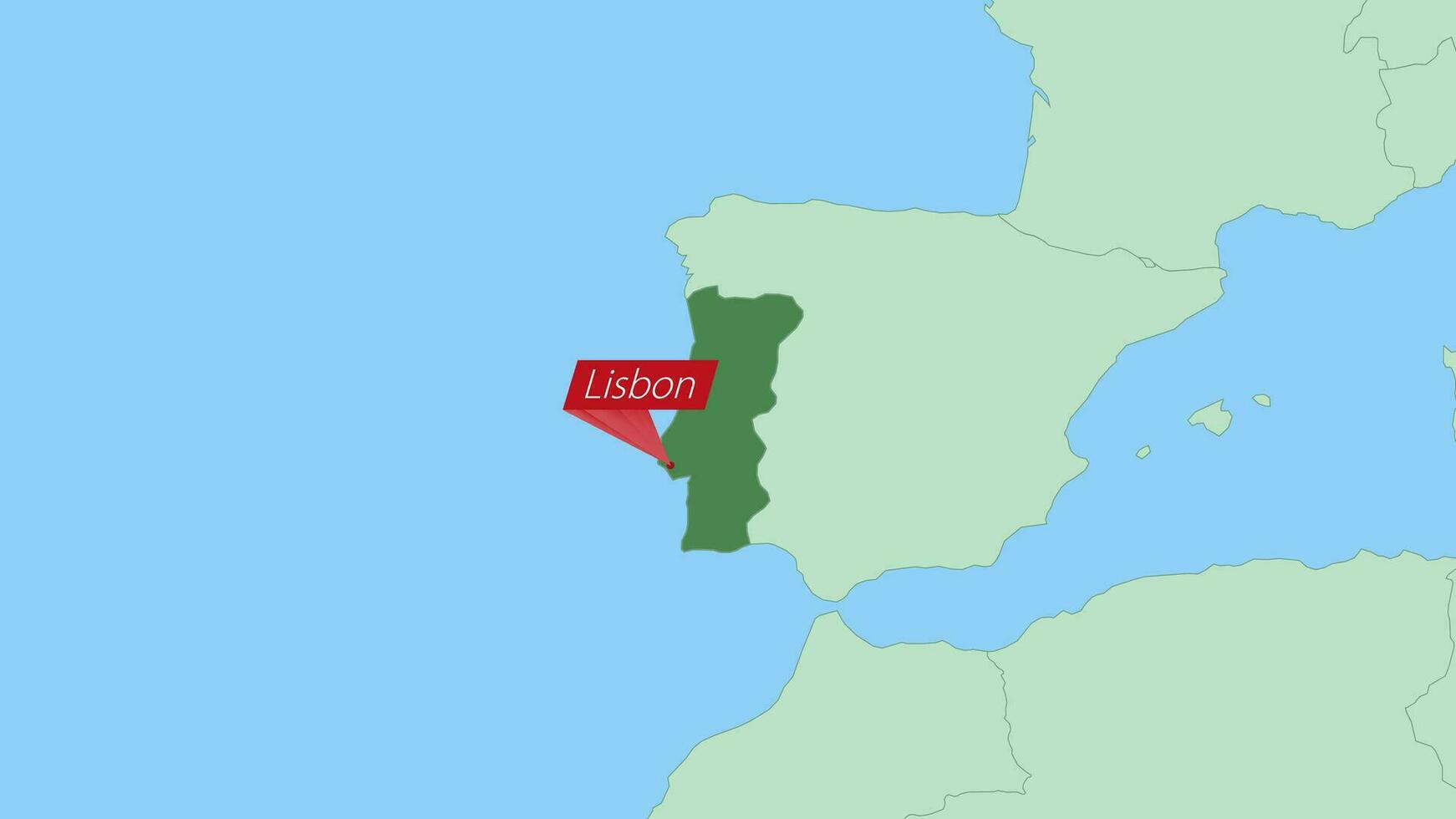 kaart van Portugal met pin van land hoofdstad. vector