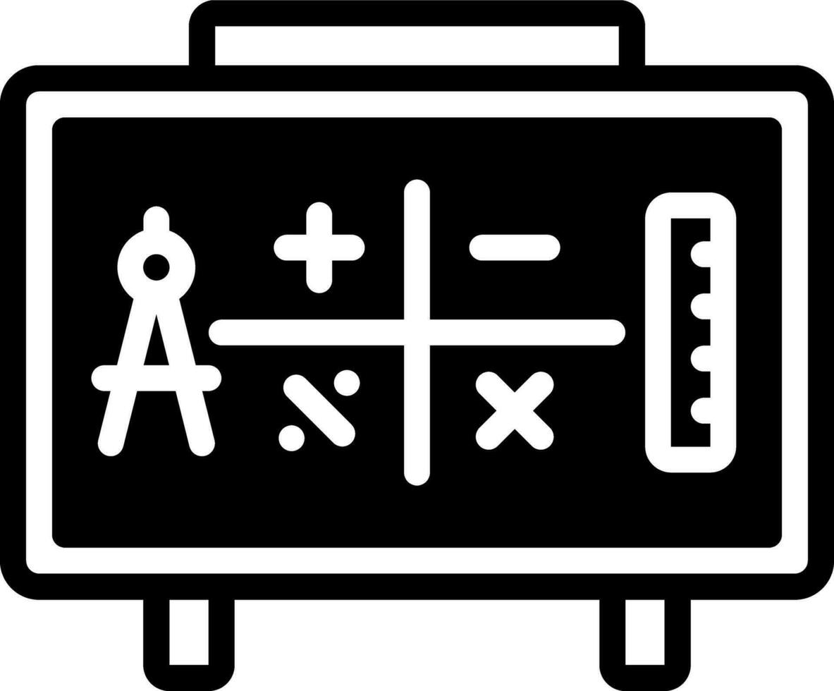 solide icoon voor wiskunde vector