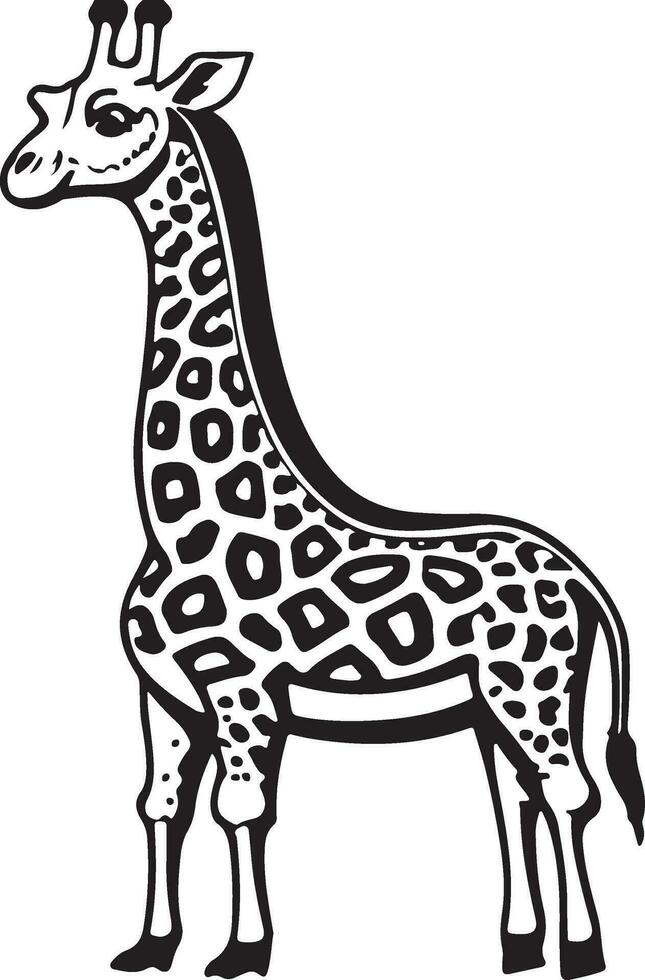 giraffe tekenfilm tekens geïsoleerd Aan wit achtergrond. illustratie voor kinderen. kleur boek. kleur bladzijde. vector