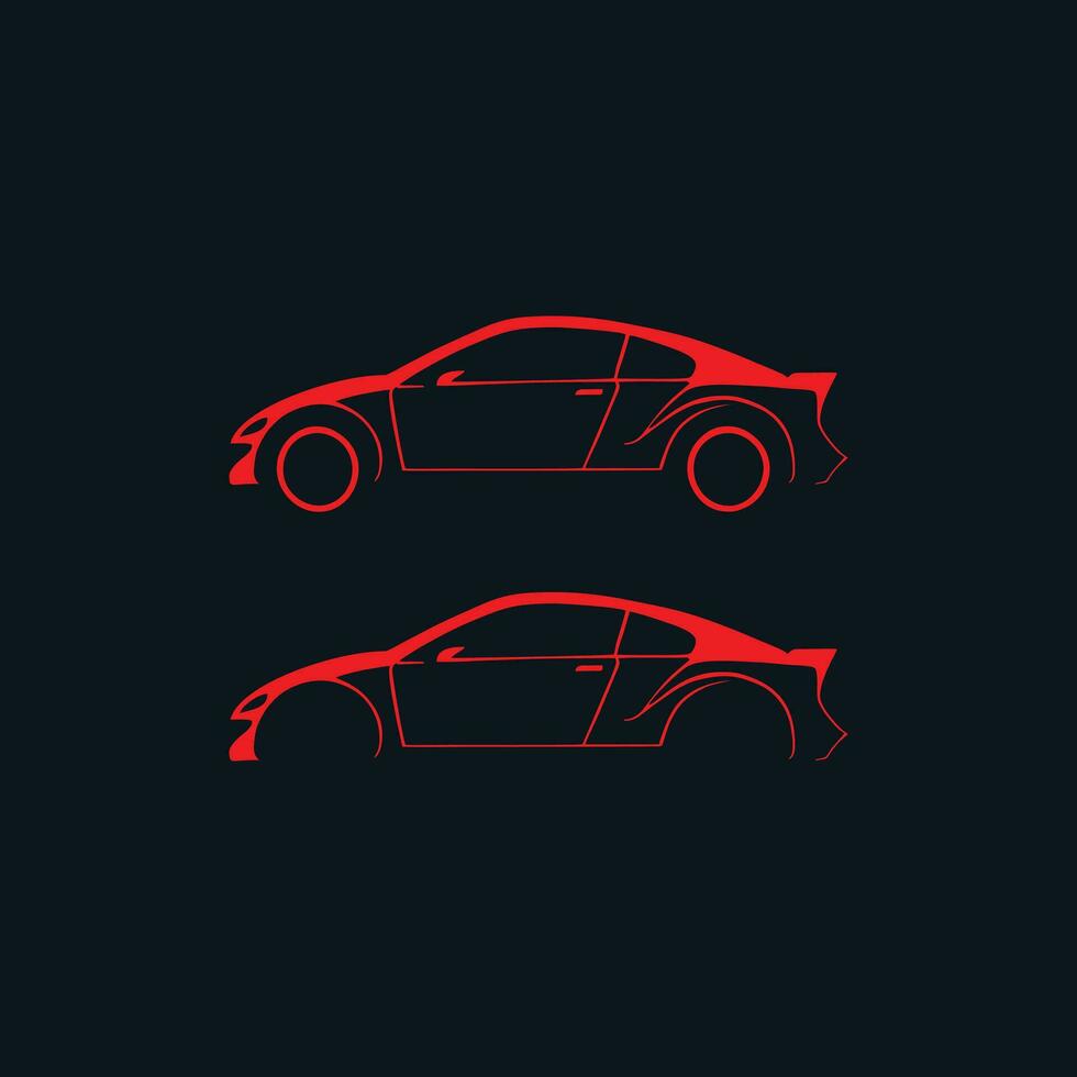 sport- auto logo icoon. motor voertuig silhouet emblemen. auto garage handel merk identiteit ontwerp elementen. vector illustraties.