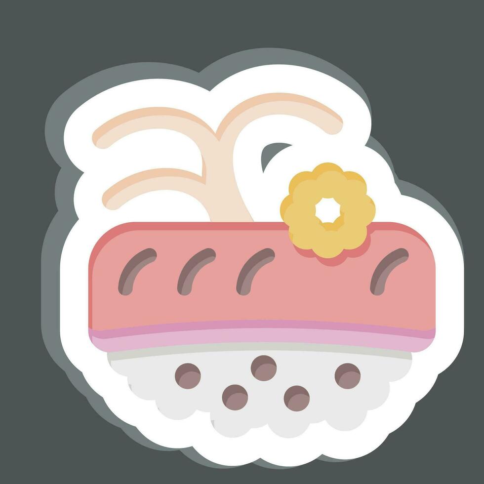 sticker ik. verwant naar sushi symbool. gemakkelijk ontwerp bewerkbaar. gemakkelijk illustratie vector