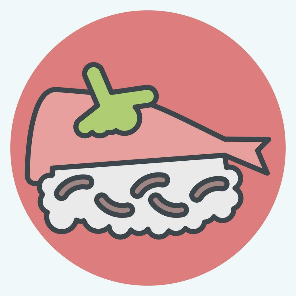 icoon ikwasi. verwant naar sushi symbool. kleur maat stijl. gemakkelijk ontwerp bewerkbaar. gemakkelijk illustratie vector