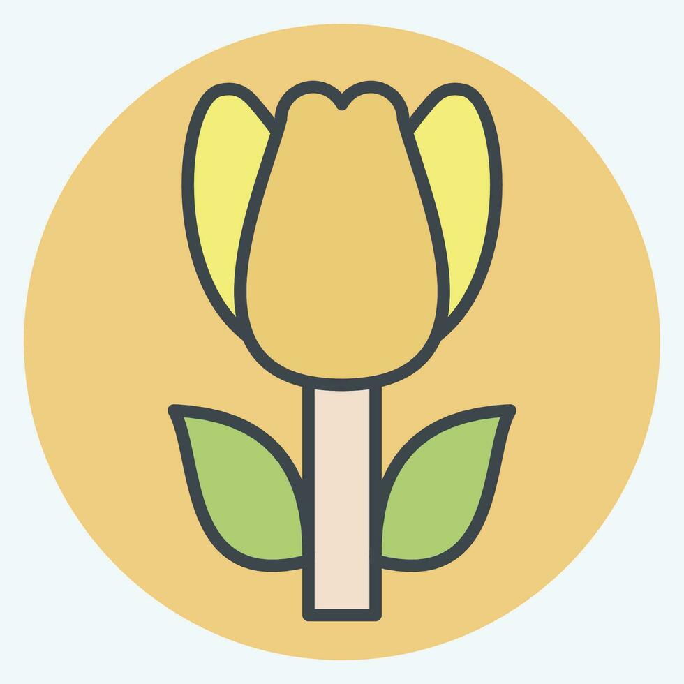 icoon tulp. verwant naar kalkoen symbool. kleur maat stijl. gemakkelijk ontwerp bewerkbaar. gemakkelijk illustratie vector