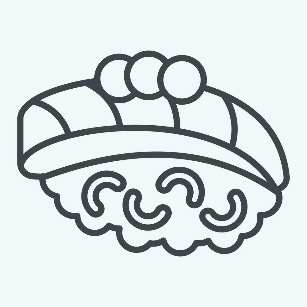 icoon aji. verwant naar sushi symbool. lijn stijl. gemakkelijk ontwerp bewerkbaar. gemakkelijk illustratie vector