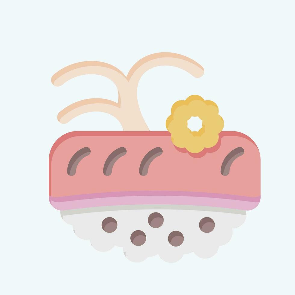 icoon ik. verwant naar sushi symbool. vlak stijl. gemakkelijk ontwerp bewerkbaar. gemakkelijk illustratie vector