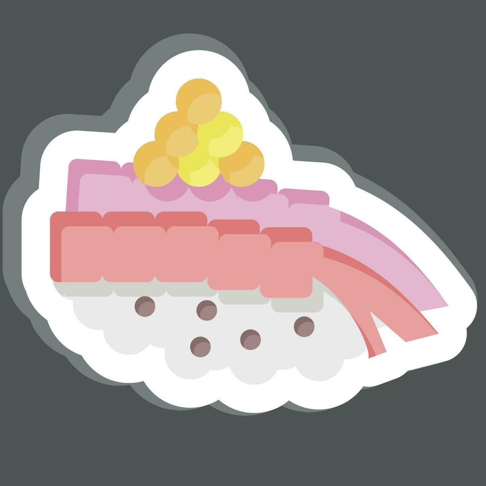 sticker amaebi. verwant naar sushi symbool. gemakkelijk ontwerp bewerkbaar. gemakkelijk illustratie vector