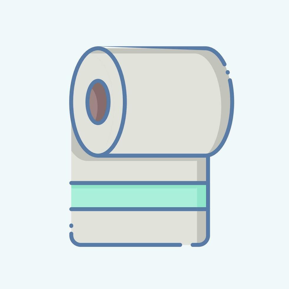 icoon toilet papier. verwant naar schoonmaak symbool. tekening stijl. gemakkelijk ontwerp bewerkbaar. gemakkelijk illustratie vector