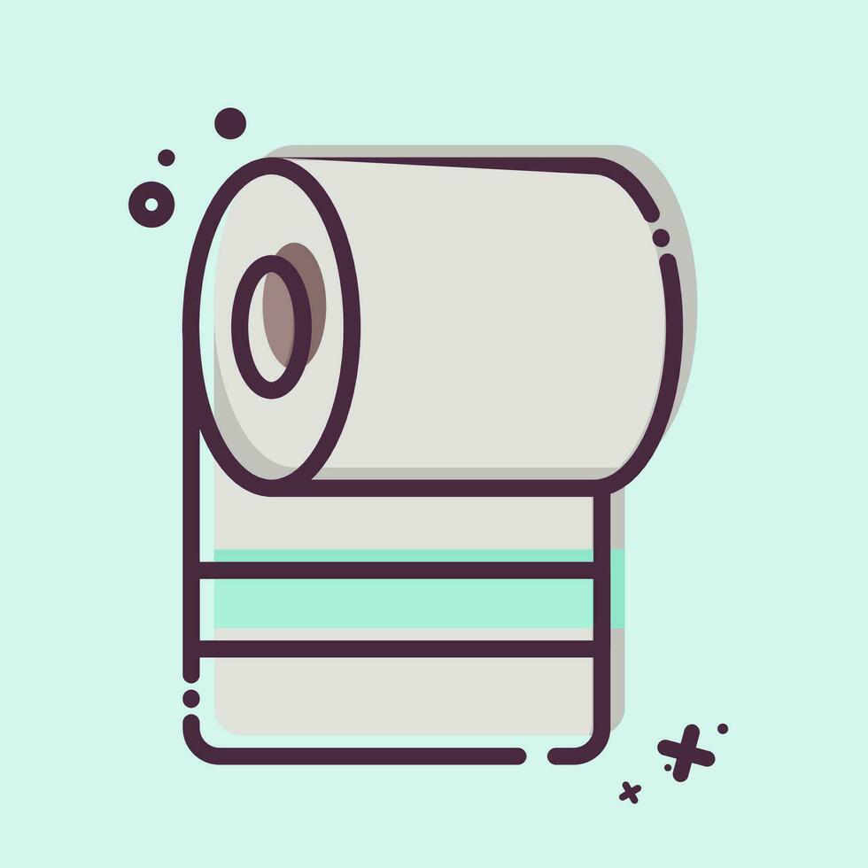 icoon toilet papier. verwant naar schoonmaak symbool. mbe stijl. gemakkelijk ontwerp bewerkbaar. gemakkelijk illustratie vector