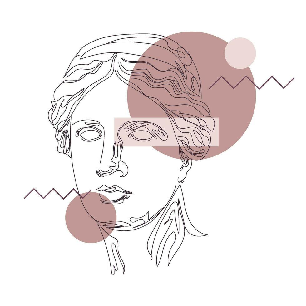 schetsen van een portret van Venus de milo in een abstract stijl. Venus afdrukken illustratie geïsoleerd Aan wit achtergrond. vector