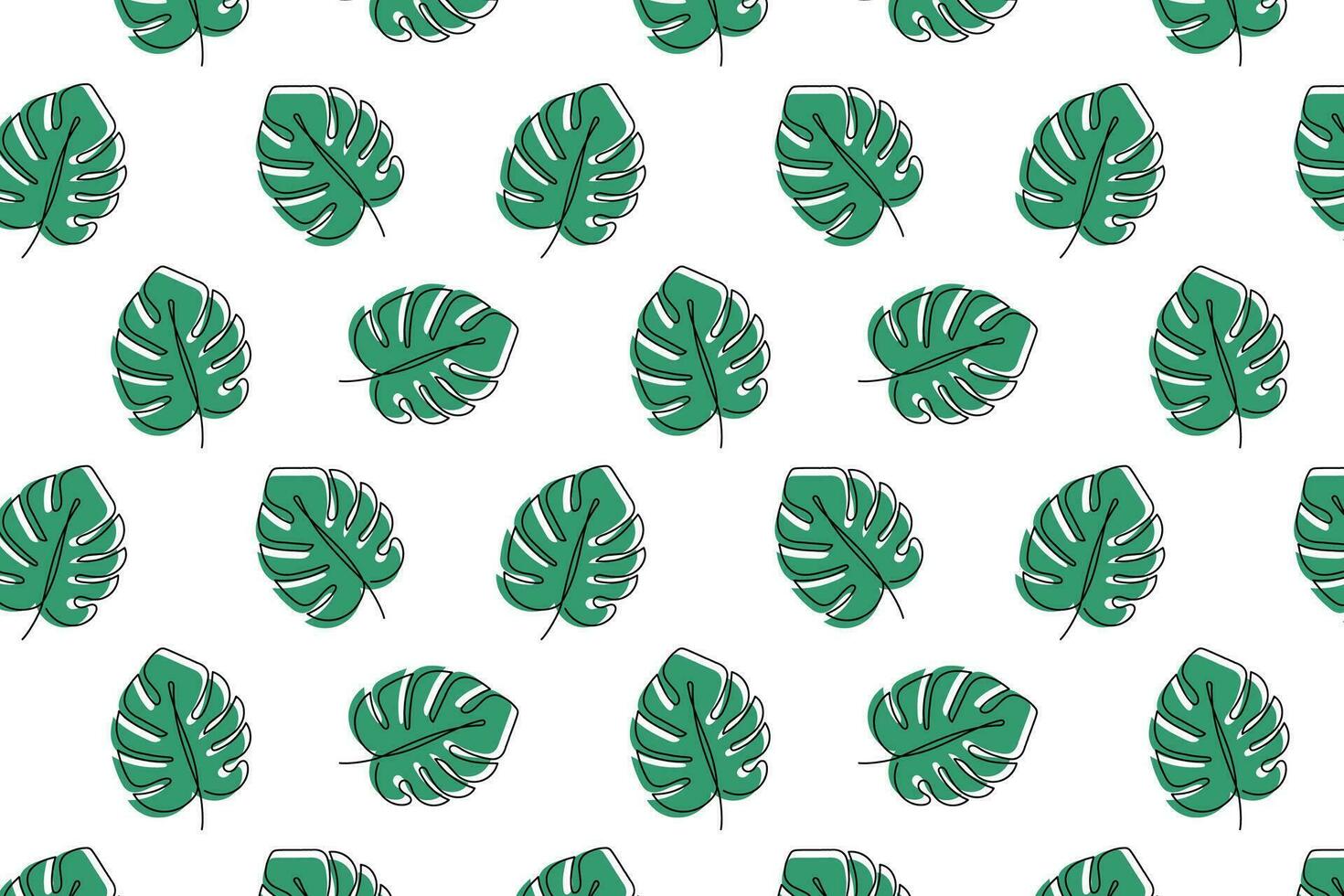 monstera blad naadloos patroon achtergrond. vector illustratie