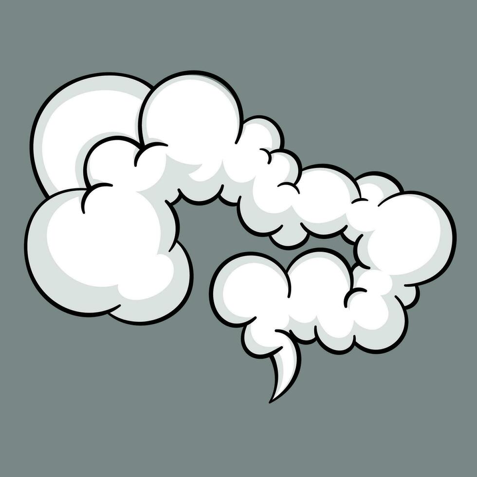 grappig wolk of rook, tekenfilm vector beweging Effecten, en explosies geïsoleerd Aan grijs achtergrond. vector illustratie