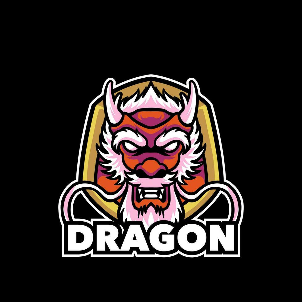 draak hoofd logo sjabloon voor gaming en sport vector