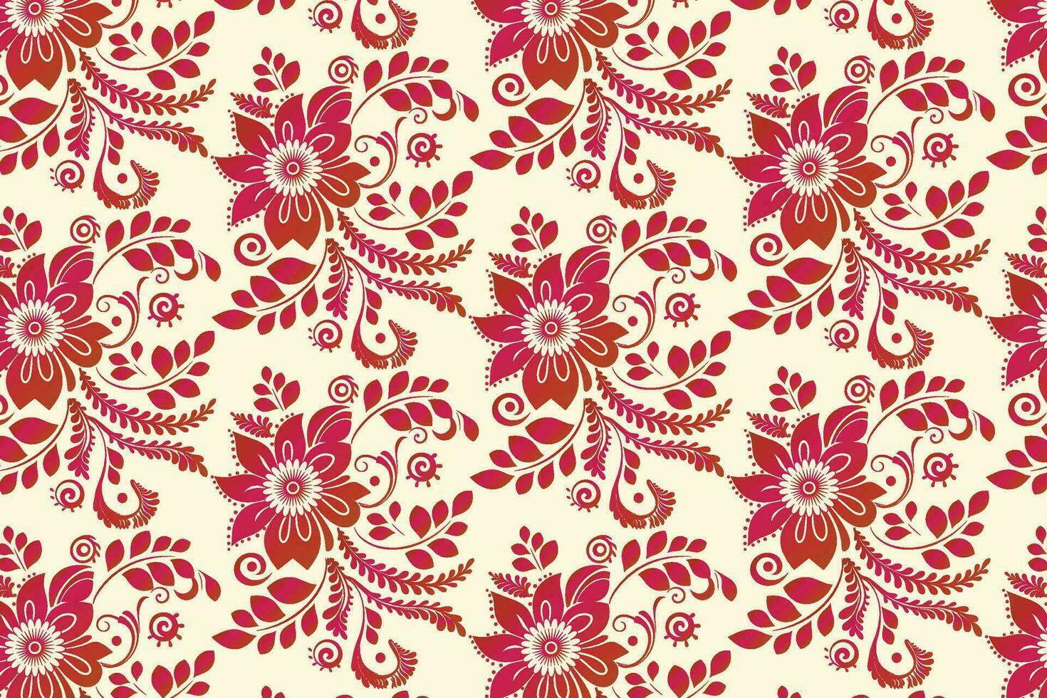 rood bloemen patroon met paisley-achtig bloem vector