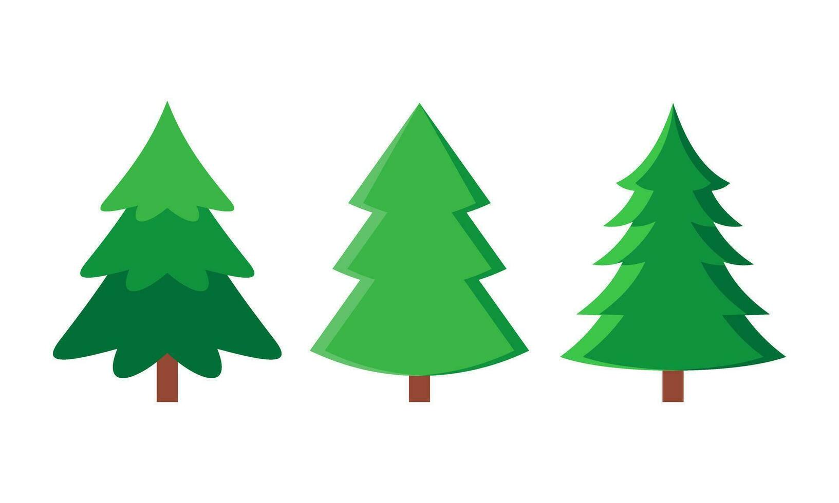 hand- getrokken tekenfilm Kerstmis bomen verzameling voor Kerstmis voorraad illustratie vector